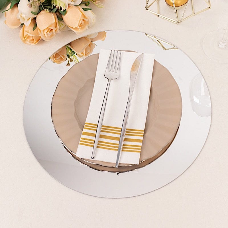 10  Round 13" Mirror Plastic Charger Plates