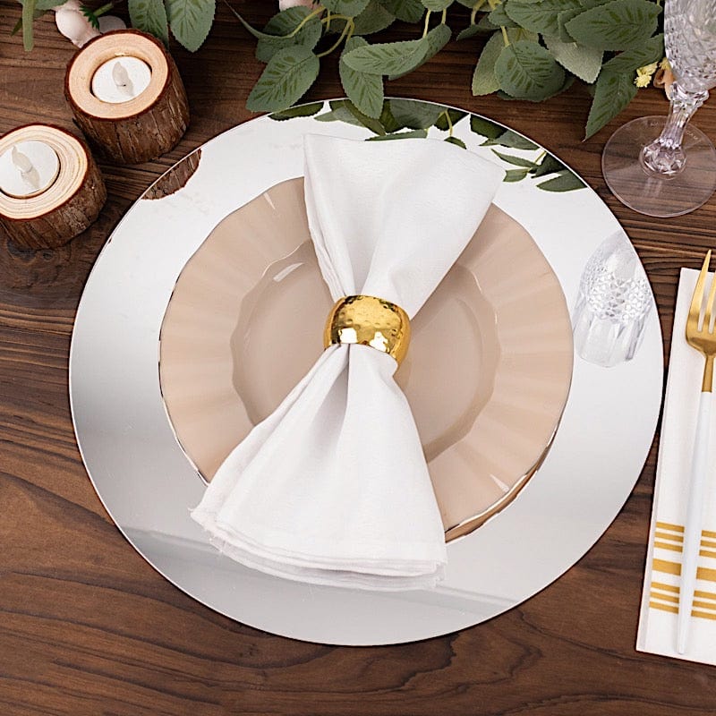 10  Round 13" Mirror Plastic Charger Plates