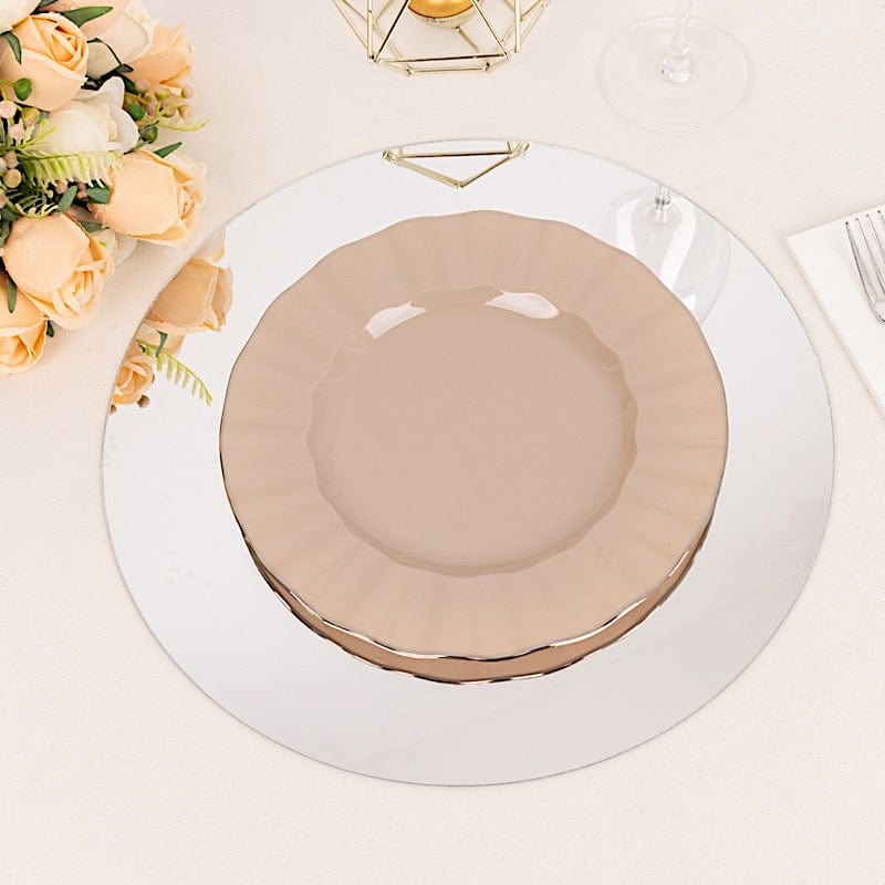 10  Round 13" Mirror Plastic Charger Plates