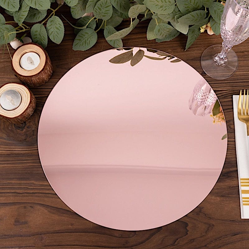 10  Round 13" Mirror Plastic Charger Plates