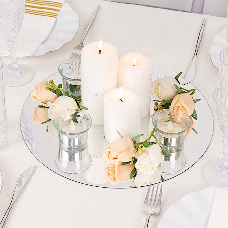 10  Round 13" Mirror Plastic Charger Plates