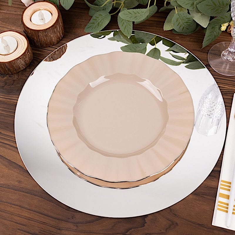 10  Round 13" Mirror Plastic Charger Plates