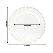 10 Round 13" Plastic Charger Plates with Beaded Rim