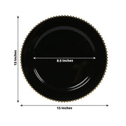 10 Round 13" Plastic Charger Plates with Beaded Rim