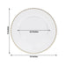 10 Round 13" Plastic Charger Plates with Gold beaded Rim