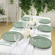 10 Round 13" Plastic Charger Plates with Gold beaded Rim