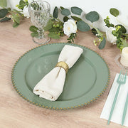 10 Round 13" Plastic Charger Plates with Gold beaded Rim