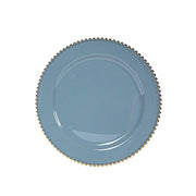 10 Round 13" Plastic Charger Plates with Gold beaded Rim CHRG_PLSTLW4239_086GD
