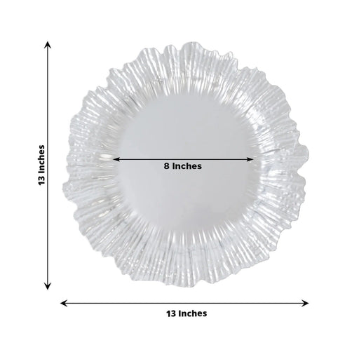 10 Round 13" Plastic Charger Plates with Reef Rim Design