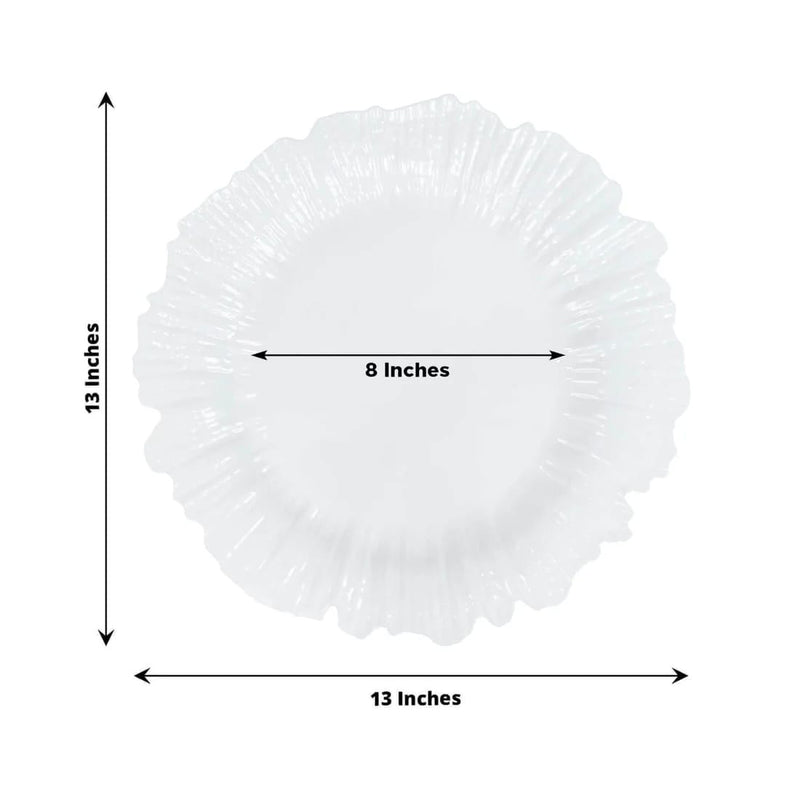 10 Round 13" Plastic Charger Plates with Reef Rim Design