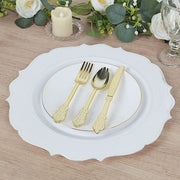10 Round 13" Plastic Charger Plates with Scalloped Rim