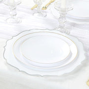 10 Round 13" Plastic Charger Plates with Scalloped Rim