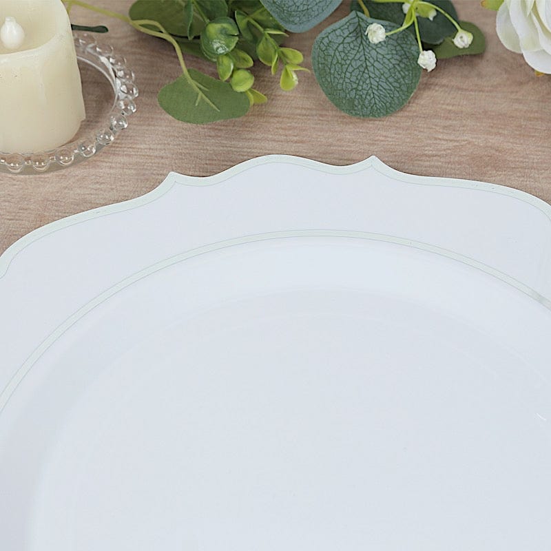 10 Round 13" Plastic Charger Plates with Scalloped Rim