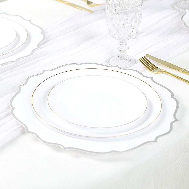 10 Round 13" Plastic Charger Plates with Scalloped Rim