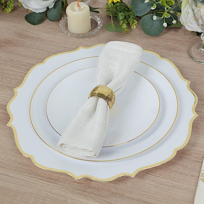 10 Round 13" Plastic Charger Plates with Scalloped Rim