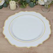 10 Round 13" Plastic Charger Plates with Scalloped Rim