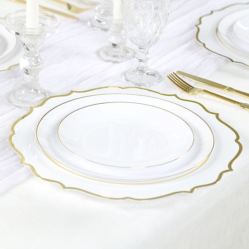 10 Round 13" Plastic Charger Plates with Scalloped Rim