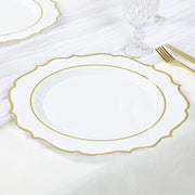 10 Round 13" Plastic Charger Plates with Scalloped Rim