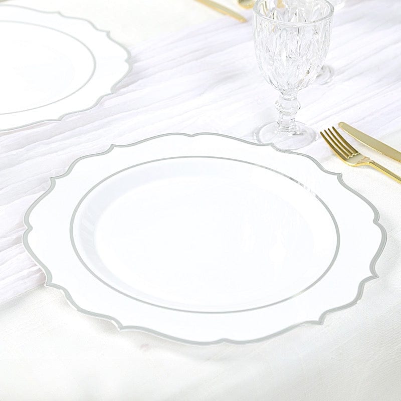 10 Round 13" Plastic Charger Plates with Scalloped Rim