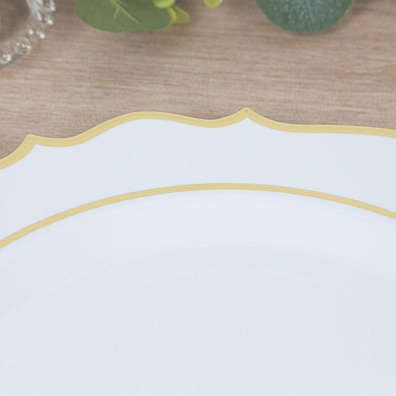 10 Round 13" Plastic Charger Plates with Scalloped Rim