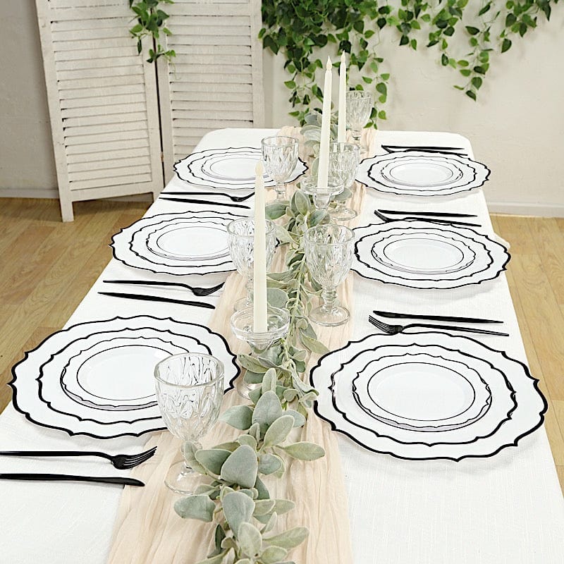 10 Round 13" Plastic Charger Plates with Scalloped Rim