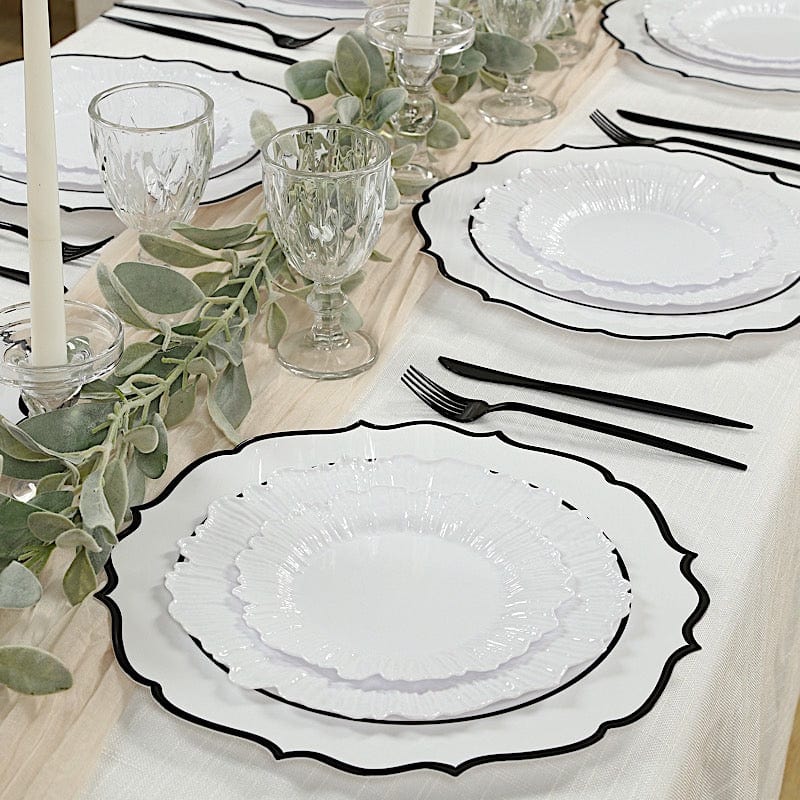 10 Round 13" Plastic Charger Plates with Scalloped Rim