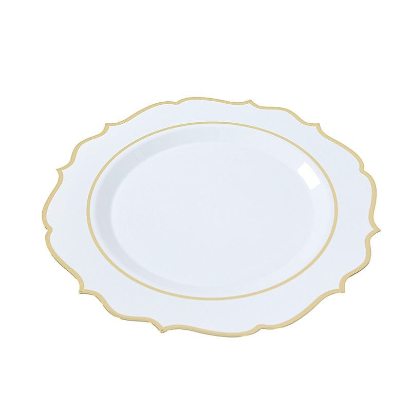 10 Round 13" Plastic Charger Plates with Scalloped Rim