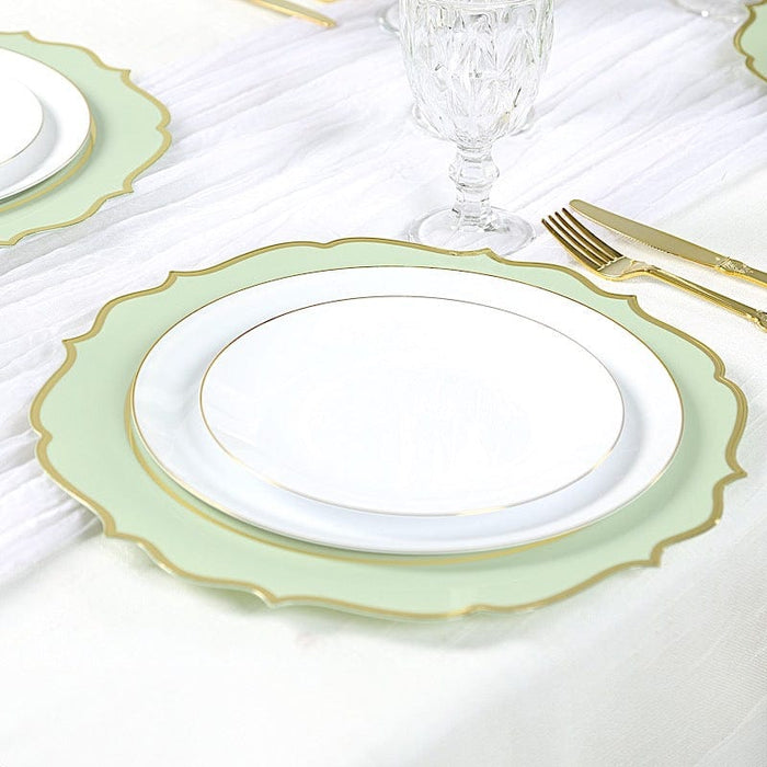 10 Round 13" Plastic Charger Plates with Scalloped Rim