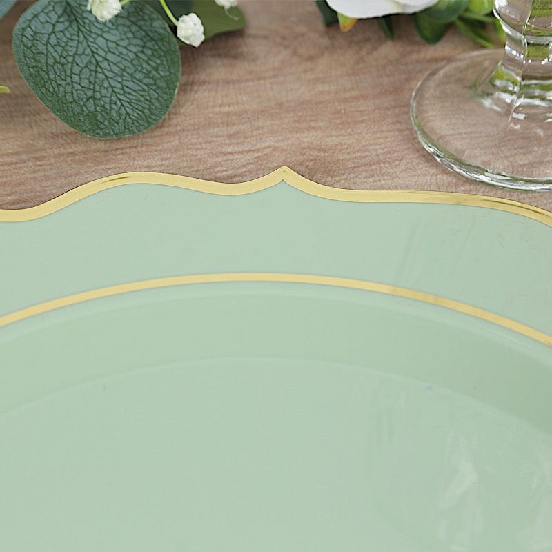 10 Round 13" Plastic Charger Plates with Scalloped Rim