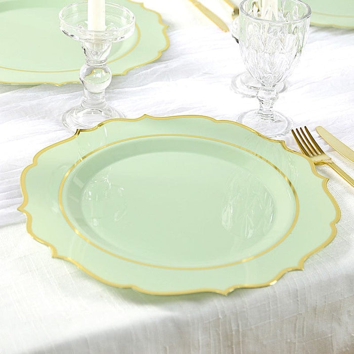 10 Round 13" Plastic Charger Plates with Scalloped Rim