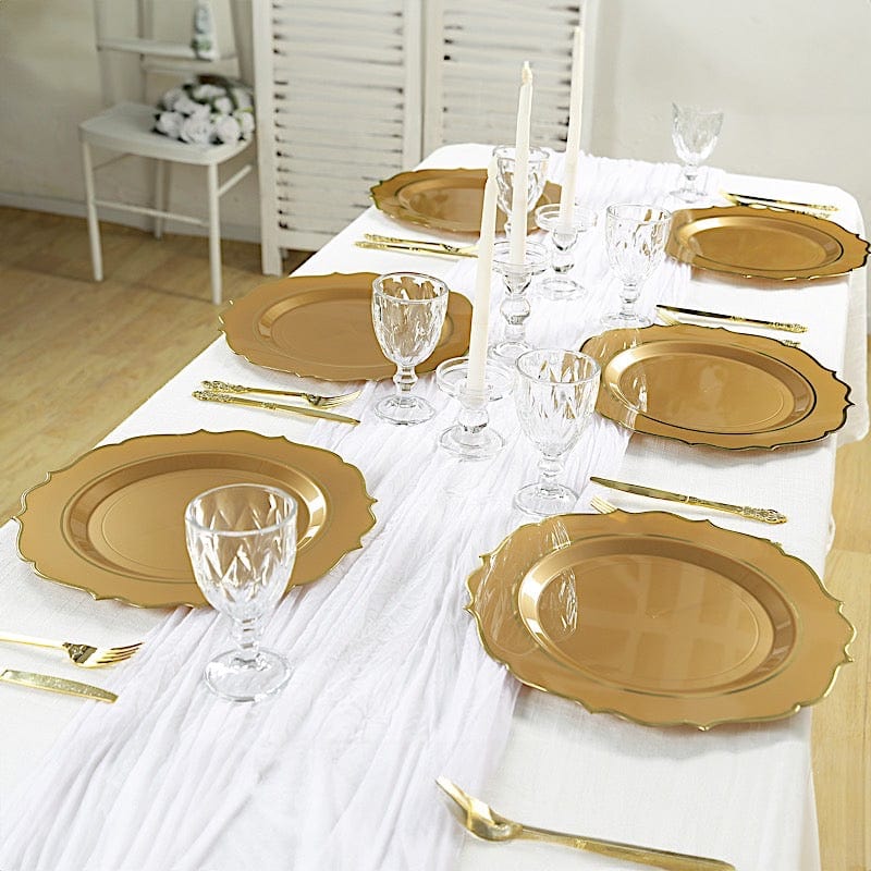 10 Round 13" Plastic Charger Plates with Scalloped Rim