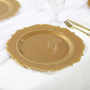 10 Round 13" Plastic Charger Plates with Scalloped Rim