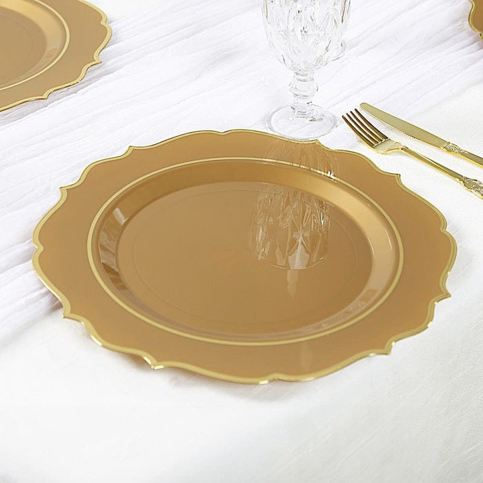 10 Round 13" Plastic Charger Plates with Scalloped Rim