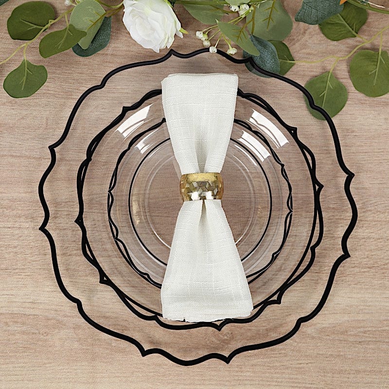 10 Round 13" Plastic Charger Plates with Scalloped Rim