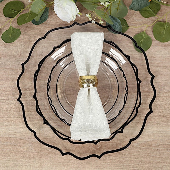 10 Round 13" Plastic Charger Plates with Scalloped Rim