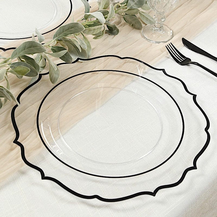 10 Round 13" Plastic Charger Plates with Scalloped Rim