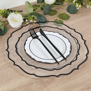 10 Round 13" Plastic Charger Plates with Scalloped Rim