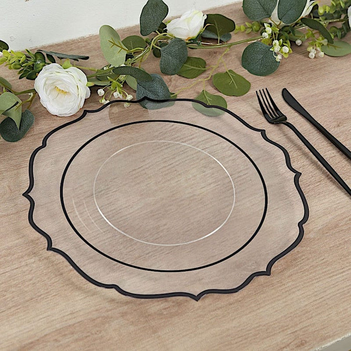 10 Round 13" Plastic Charger Plates with Scalloped Rim