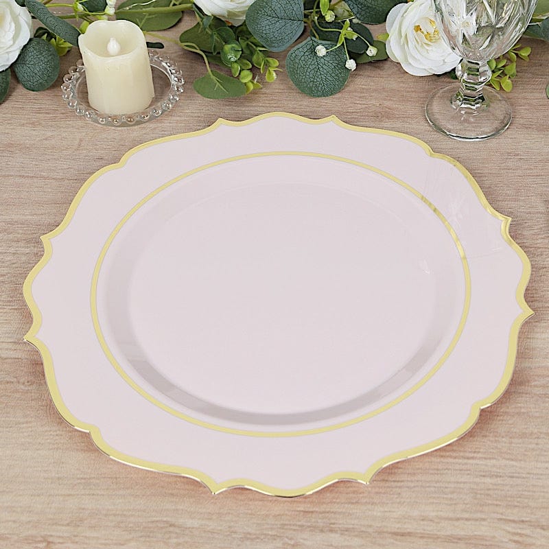 10 Round 13" Plastic Charger Plates with Scalloped Rim