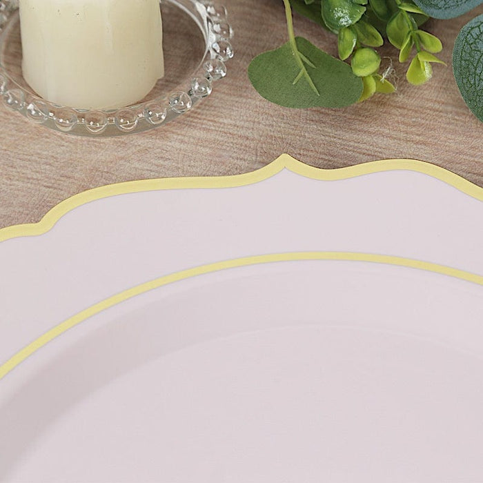 10 Round 13" Plastic Charger Plates with Scalloped Rim