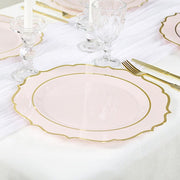 10 Round 13" Plastic Charger Plates with Scalloped Rim