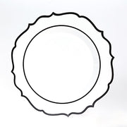 10 Round 13" Plastic Charger Plates with Scalloped Rim CHRG_PLSTLW0011_CLBK