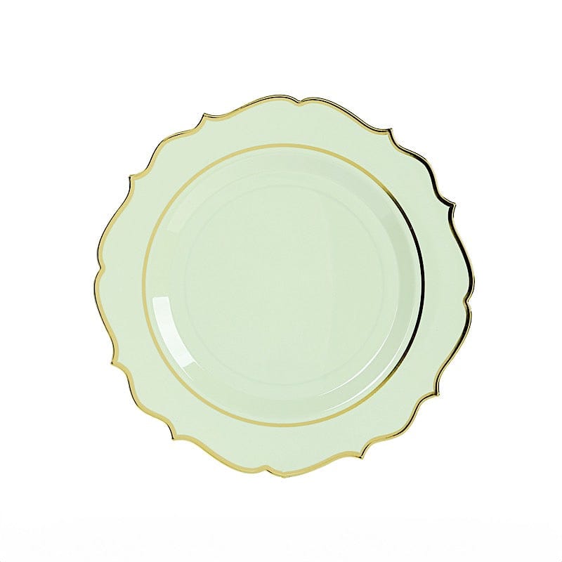 10 Round 13" Plastic Charger Plates with Scalloped Rim CHRG_PLSTLW0011_SGGD