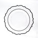 10 Round 13" Plastic Charger Plates with Scalloped Rim CHRG_PLSTLW0011_WHBK