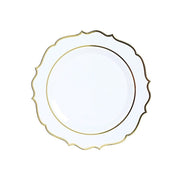 10 Round 13" Plastic Charger Plates with Scalloped Rim CHRG_PLSTLW0011_WHGD