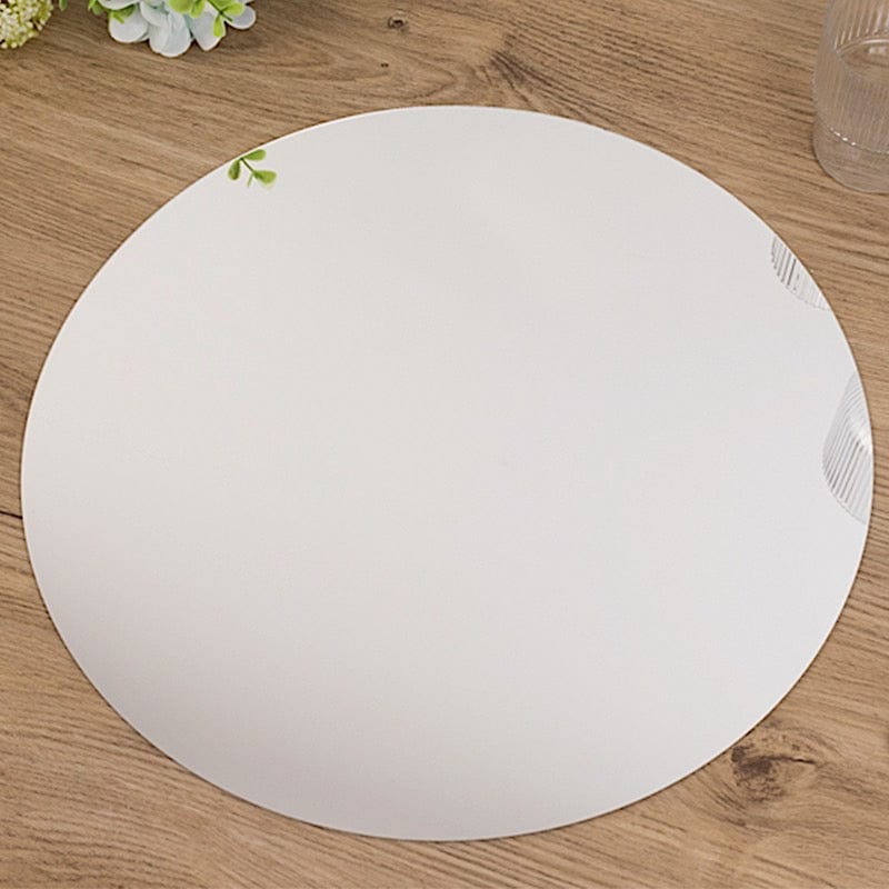 10 Round 14" Decorative Mirror Plastic Charger Plates MIRR_PS_RND_14_SILV