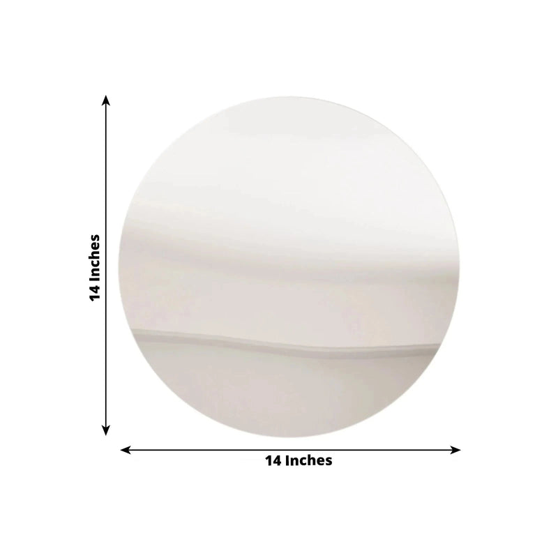 10 Round 14" Decorative Mirror Plastic Charger Plates MIRR_PS_RND_14_SILV