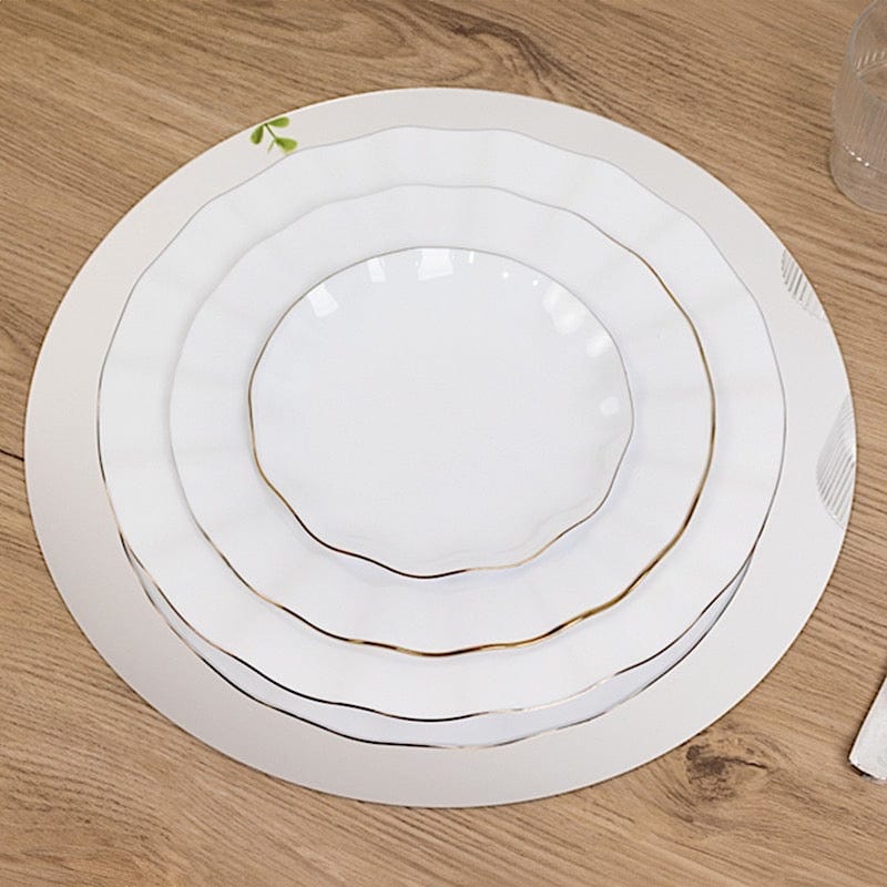 10 Round 14" Decorative Mirror Plastic Charger Plates MIRR_PS_RND_14_SILV