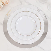 10 Round 14" Decorative Mirror Plastic Charger Plates MIRR_PS_RND_14_SILV