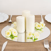 10 Round 14" Decorative Mirror Plastic Charger Plates MIRR_PS_RND_14_SILV